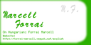 marcell forrai business card